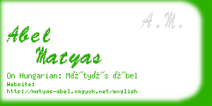 abel matyas business card